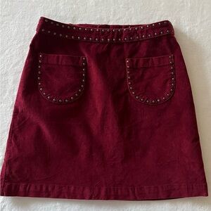 Mossimo Studded Burgundy Mini Skirt